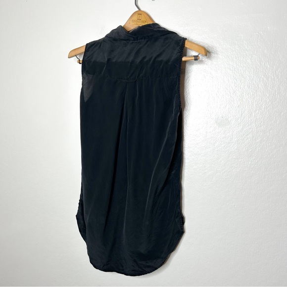 BCBGMaxazria Womens Dark Grey High Low Hem Sleeveless Silk Tunic Top XS - Picture 7 of 7